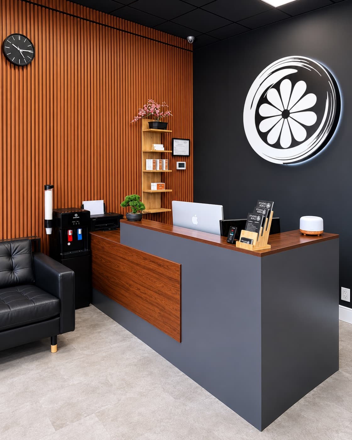 Reception and front desk at Studio Kiku Vaughan